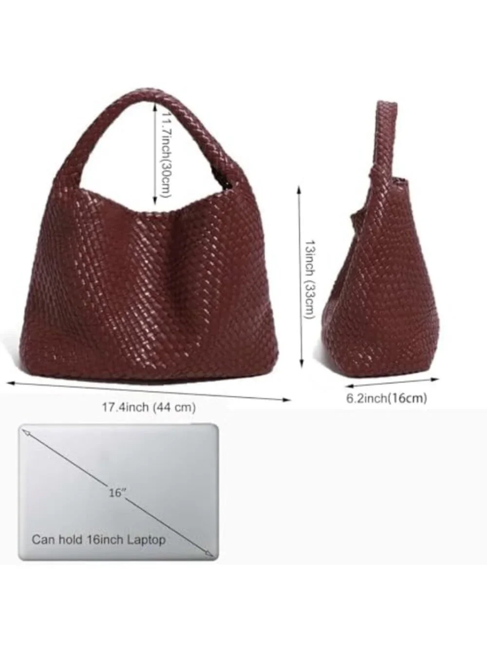 Stylish Woven Tote Bag with Purse | Large Handmade Shoulder Hobo Commuter Bag